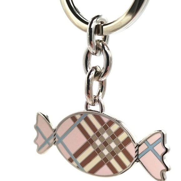 ✨️🤍 Vintage Burberry Nova Check Candy Keychain Key Fob Purse Charm-Authentic 🤍